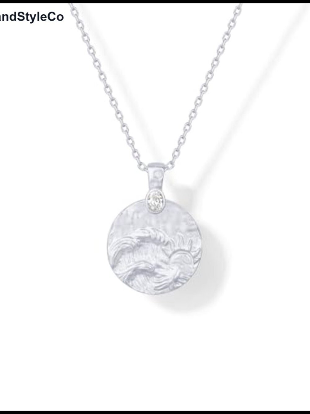 14K Gold Plated Mantra Coin Pendant Necklace, Cubic Zirconia Jewelry for Women